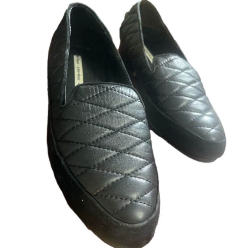 & OTHER STORIES QUILTED LOAFERS BLACK SUEDE SHOES SIZE 9.5